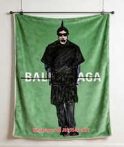 Balenciaga Stylish Flannel Throw Blanket for Sofa & Wall Display BA476